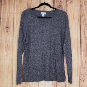 NWT Old Navy Grey Black Long Sleeve Knit Sweater Pull over Women's Shirt